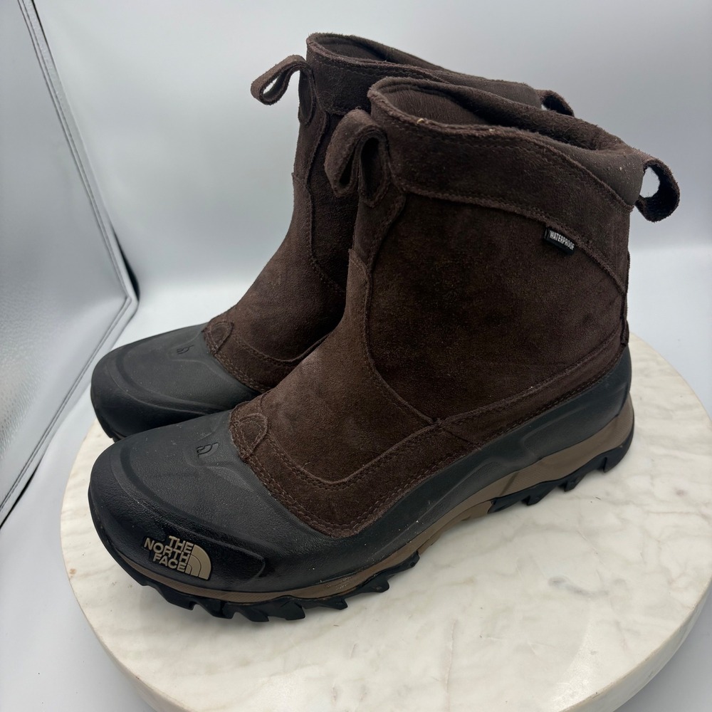 The North Face Winter Boots‎ Mens 11.5 Brown Waterproof Suede Pull On Insulated